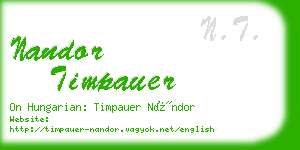 nandor timpauer business card